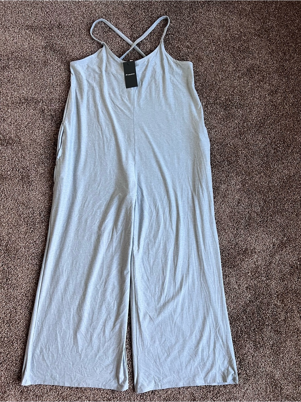 Fabletics Heather Gray Logo Tag Tee